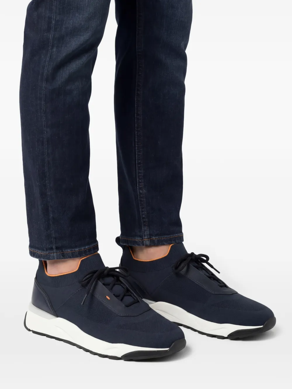 Santoni knitted-upper Sneakers | Blue | FARFETCH