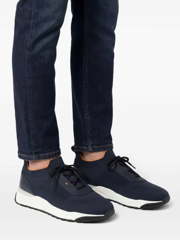Santoni knitted-upper Sneakers | Blue | FARFETCH