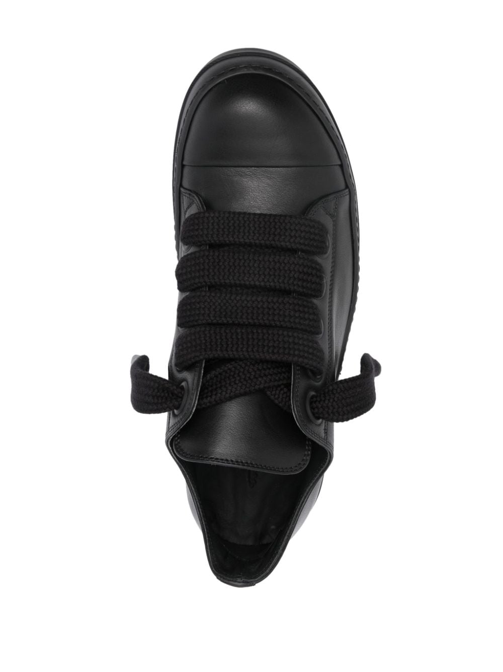 Rick Owens oversize-shoelace leather sneakers Black