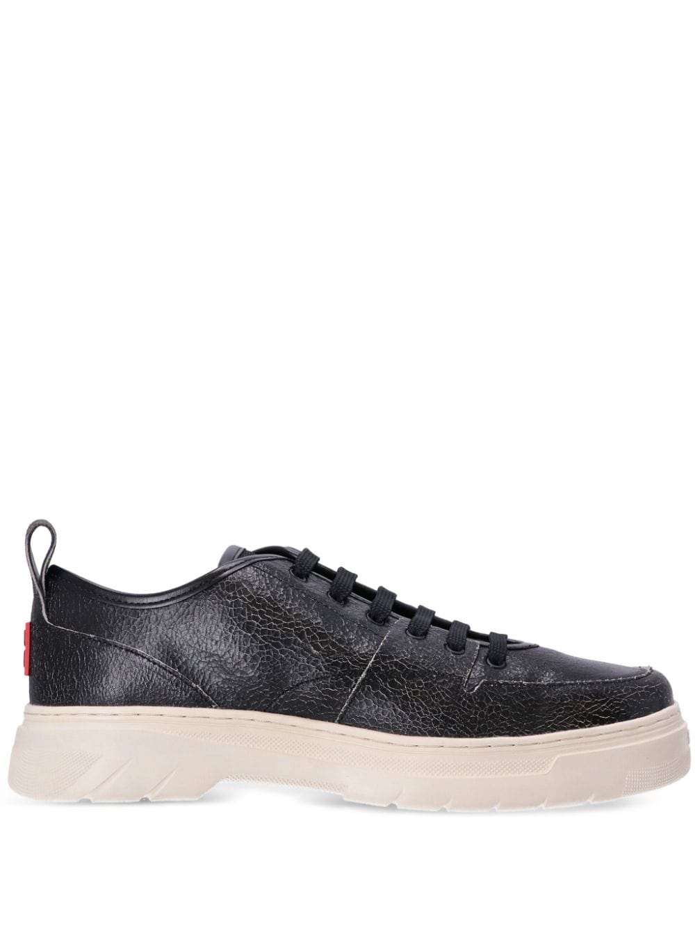 Hugo Boss Urian Oxfr Leather Sneakers In Schwarz