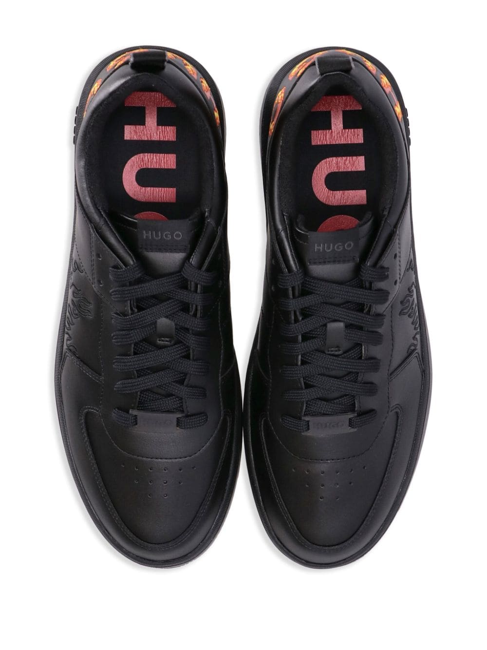 Shop Hugo Boss Kilian Tenn Leather Sneakers In Schwarz