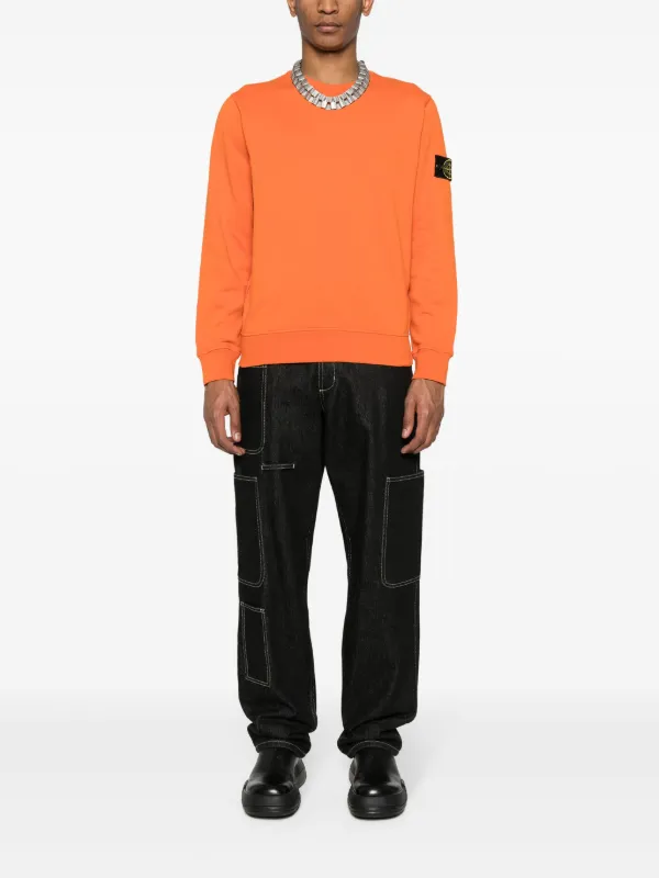 Stone Island, 63051 Sweatshirt Orange