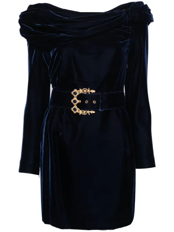 vintage blue velvet dress 1970s Norma Kamali Blue Velvet Dress – Shrimpton Couture