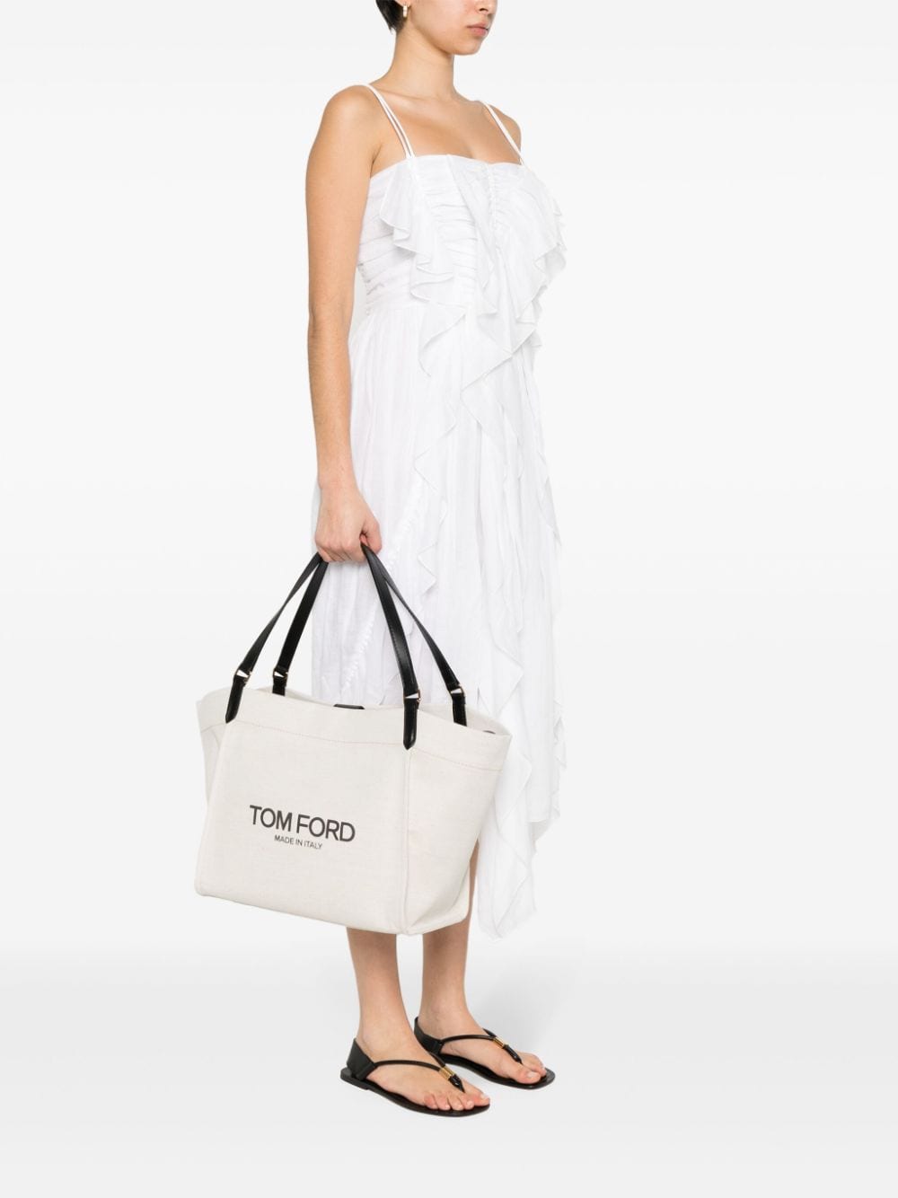 Shop Tom Ford Medium Amalfi Tote Bag In Nude