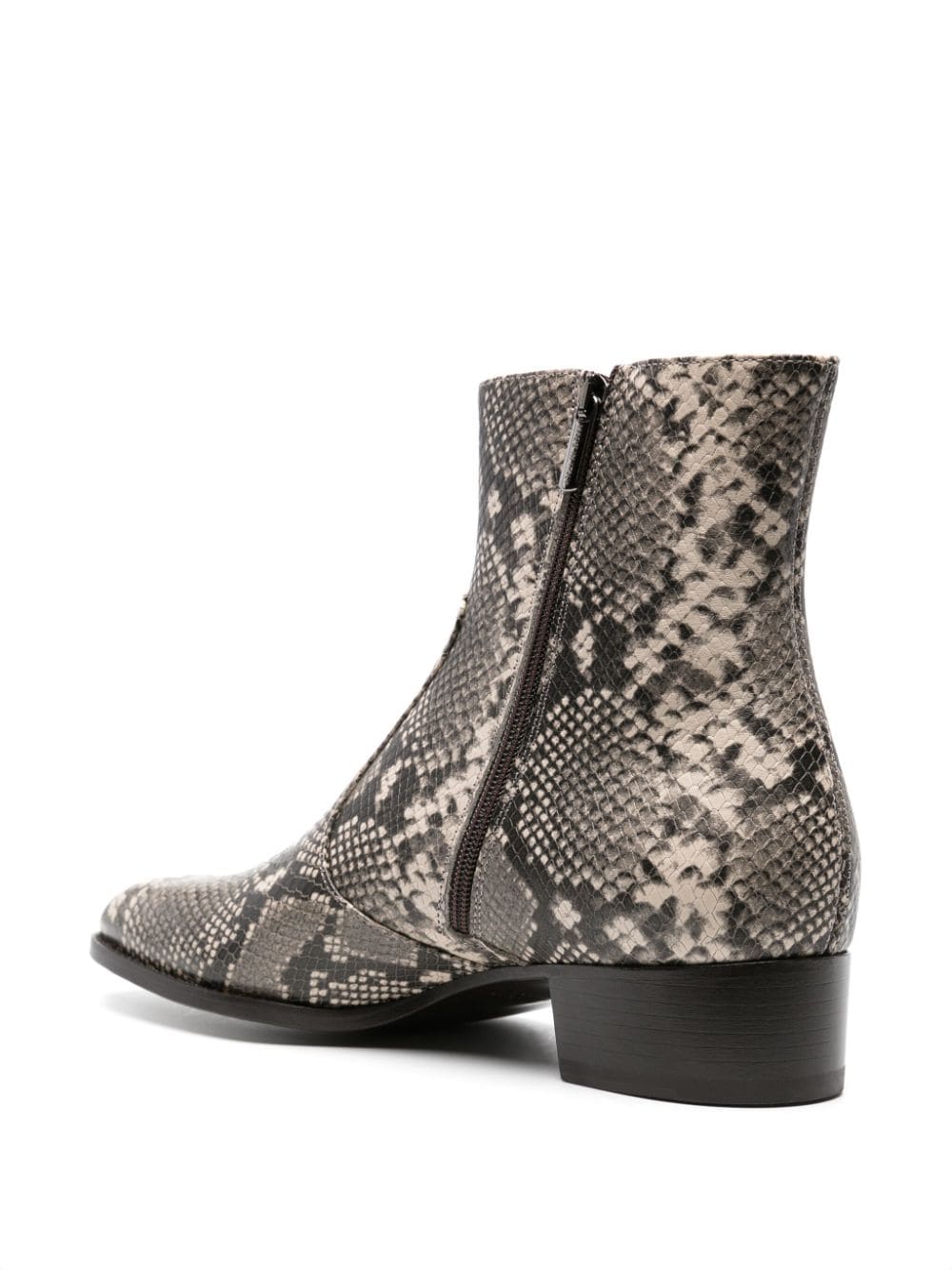 Shop Scarosso Warren Python-print Chelsea Boots In Neutrals