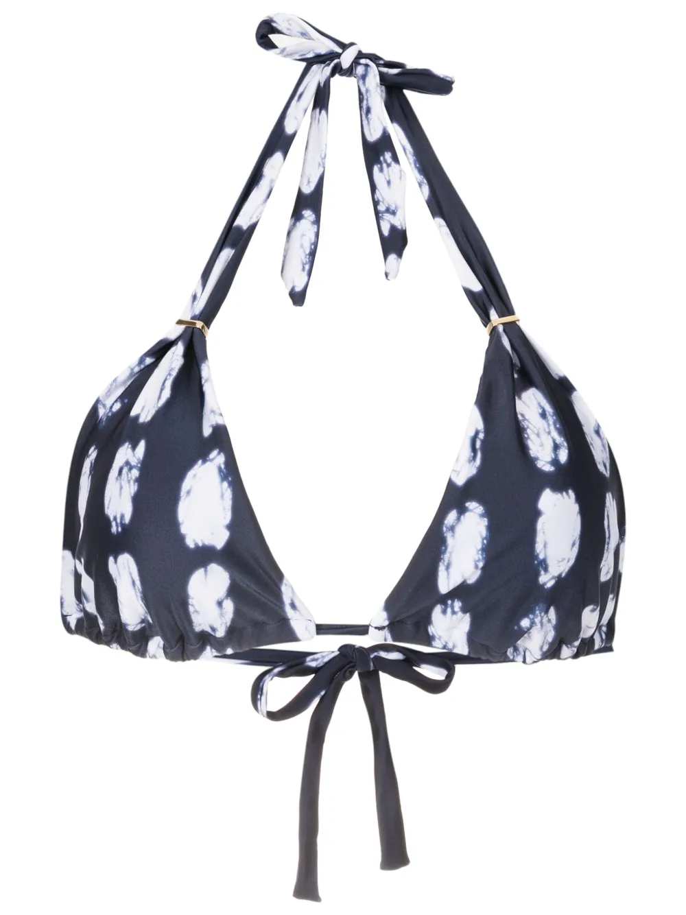 Lenny Niemeyer top de bikini estilo triángulo con estampado geométrico | azul | Image 1