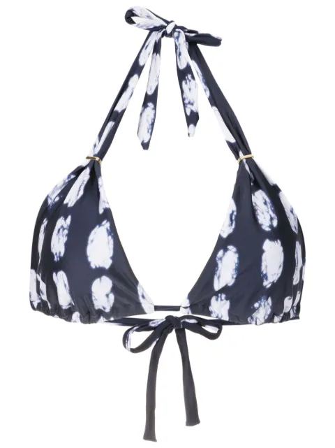 Lenny Niemeyer top de bikini estilo triángulo con estampado geométrico