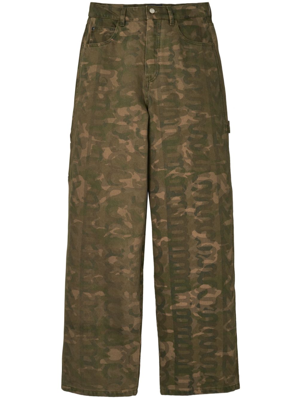 Marc Jacobs Monogram Camouflage Loose-fit Jeans In Green