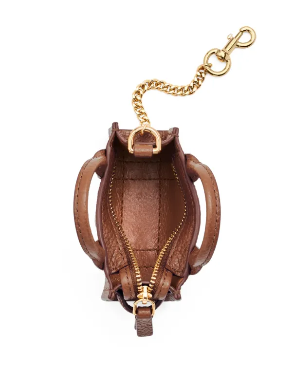 美品MARC JACOBS チャーム THE LEATHER NANO TOTE Marc Jacobs The Nano Tote Grained Leather Charm Bag | Brown | FARFETCH