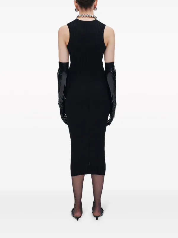 Marc Jacobs merino-wool Twisted Midi Dress | Black | FARFETCH