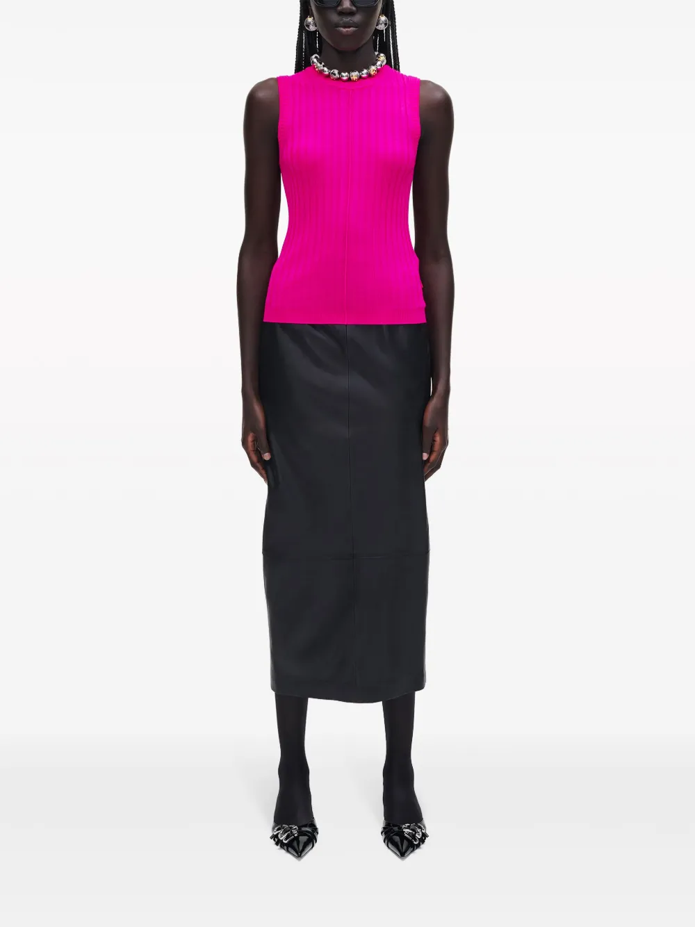 Marc Jacobs Ribgebreide tanktop - Roze