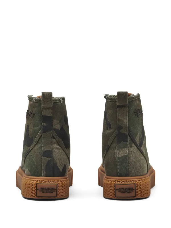 MARC JACOBS カーキ The Camo Jacquard ハイカットスニーカー Marc Jacobs Khaki 'The Camo Jacquard' High Top Sneakers Marc