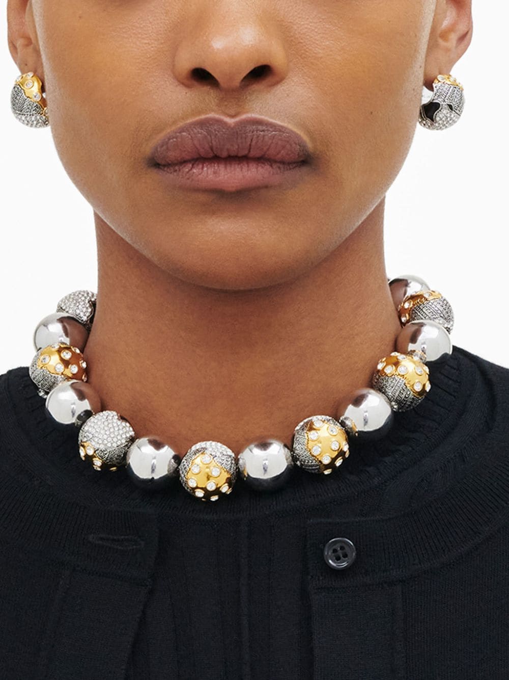 Shop Marc Jacobs The Patchwork Statement Necklace In Silver