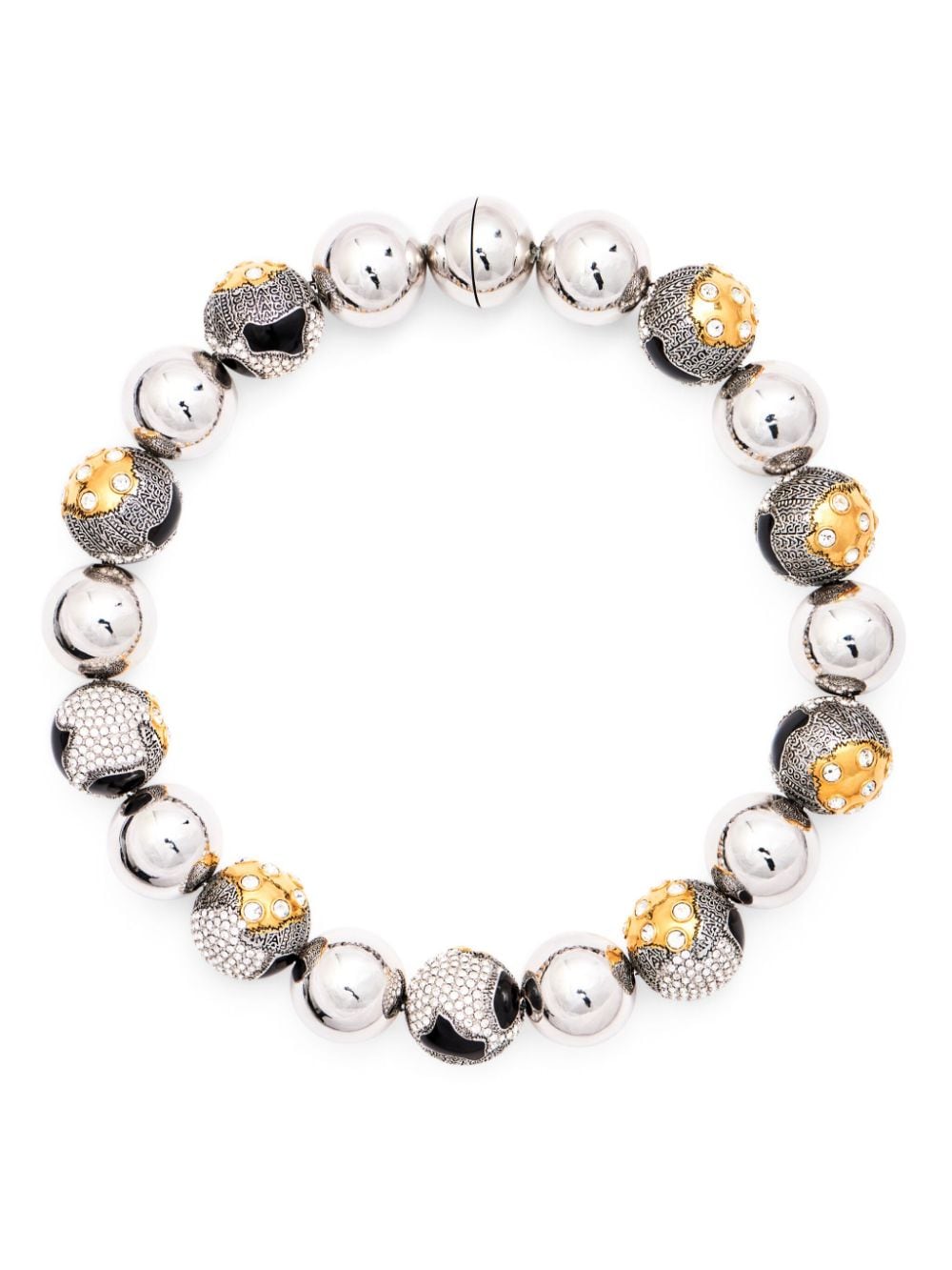 Marc Jacobs Patchwork Statement Necklace In Silver