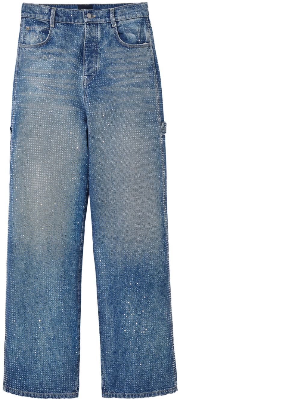 Marc Jacobs Crystal Denim Oversized Jeans In Light Blue Crysta