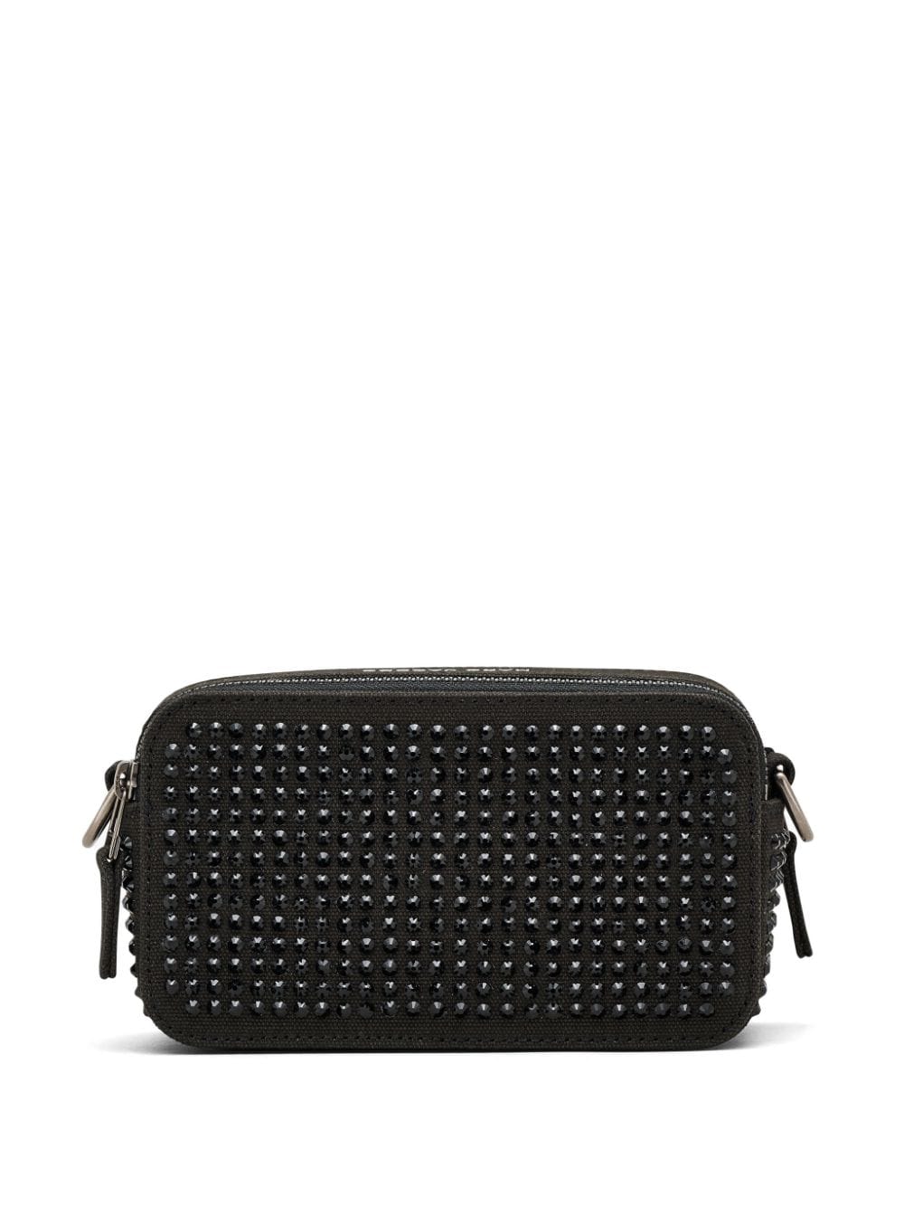 Shop Marc Jacobs The Crystal Canvas Snapshot Camera Bag In Black