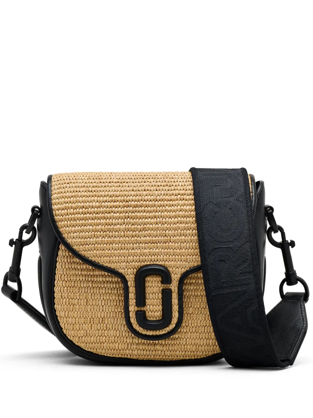 Shop Marc Jacobs The Small Woven J Marc Saddle Bag In 中性色