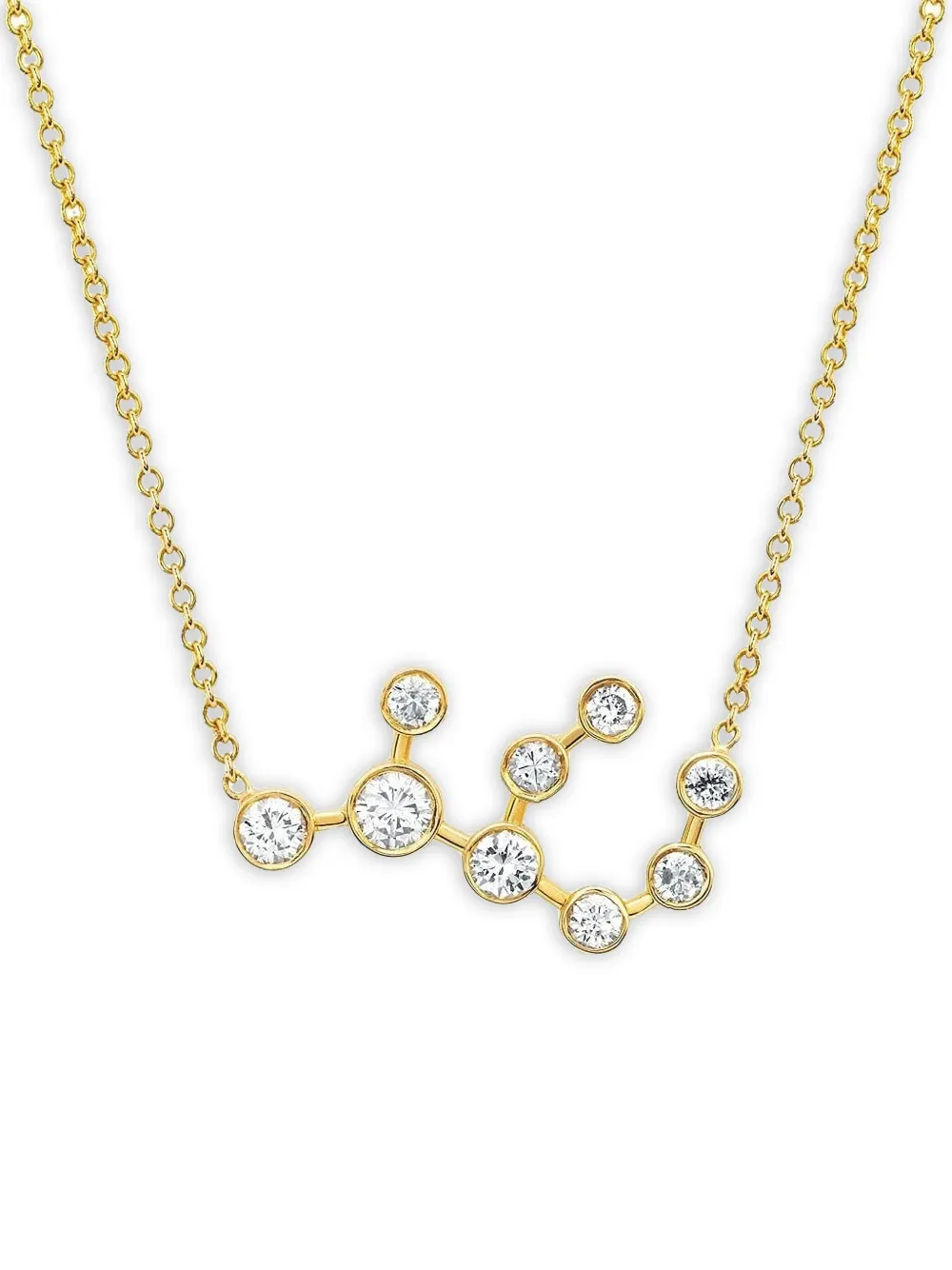Logan Hollowell 14K yellow gold Virgo Constellation diamond necklace -