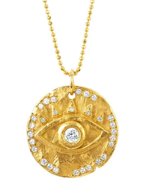 Logan Hollowell 14kt yellow gold Eye of Protection diamond necklace