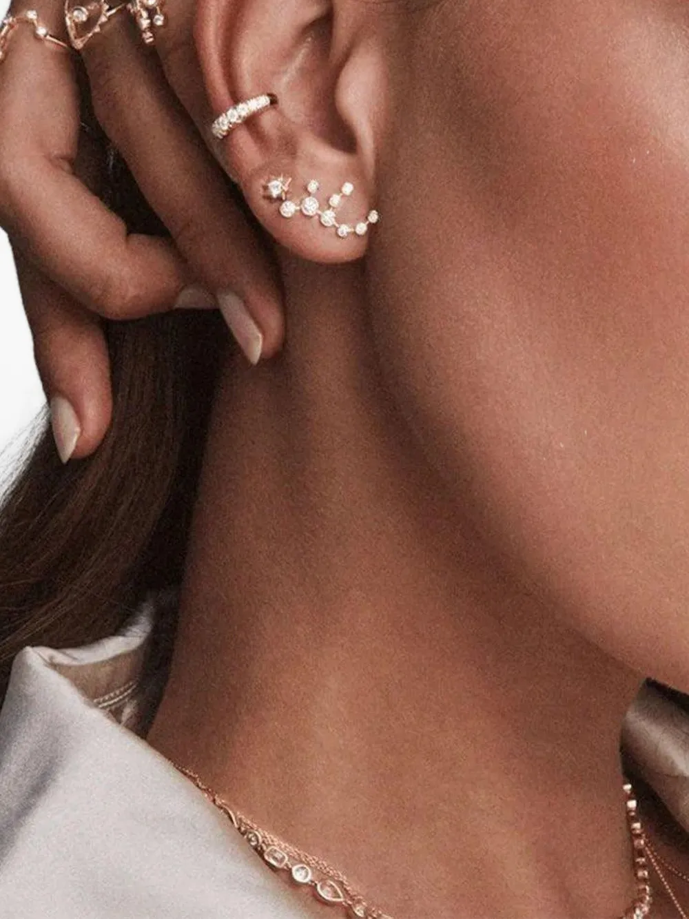 Logan Hollowell 14K yellow gold Virgo diamonds single earring | Image 2