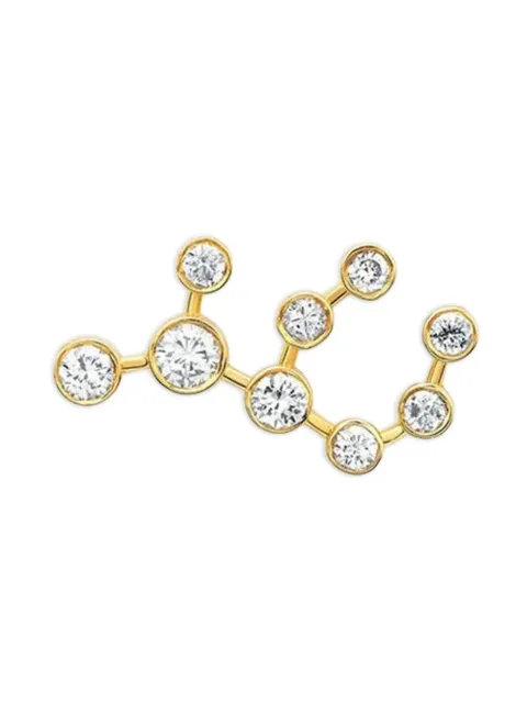 Logan Hollowell 14K yellow gold Virgo diamonds single earring