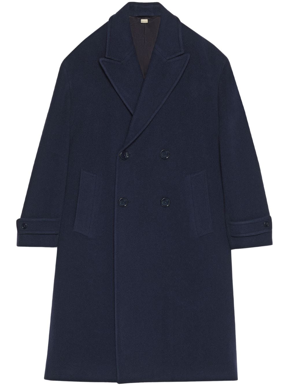 Gucci Wool Double-breasted Maxi Coat In Blau