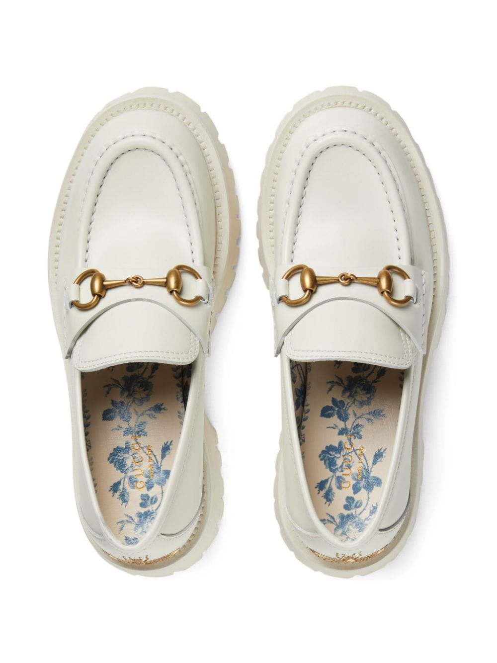 Shop Gucci Horsebit-embellished Leather Loafers In White