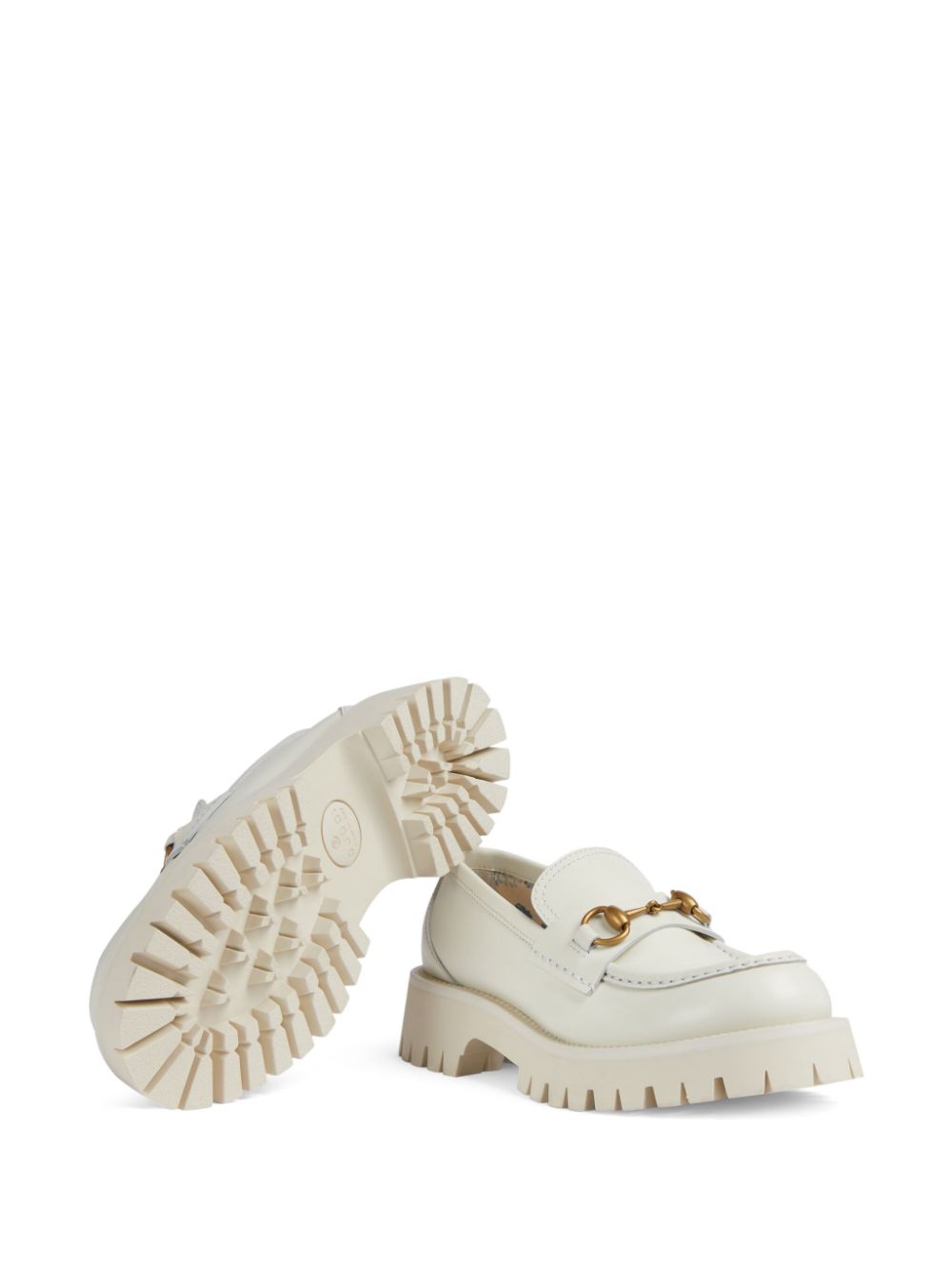 Shop Gucci Horsebit-embellished Leather Loafers In White