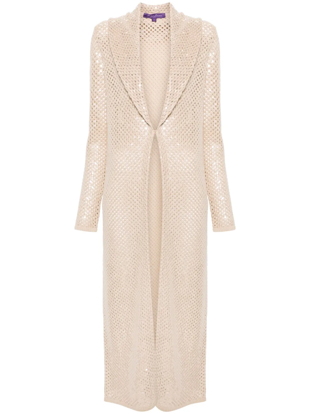 Polo Ralph Lauren Sequinned Cashmere Cardi-coat In Neutrals