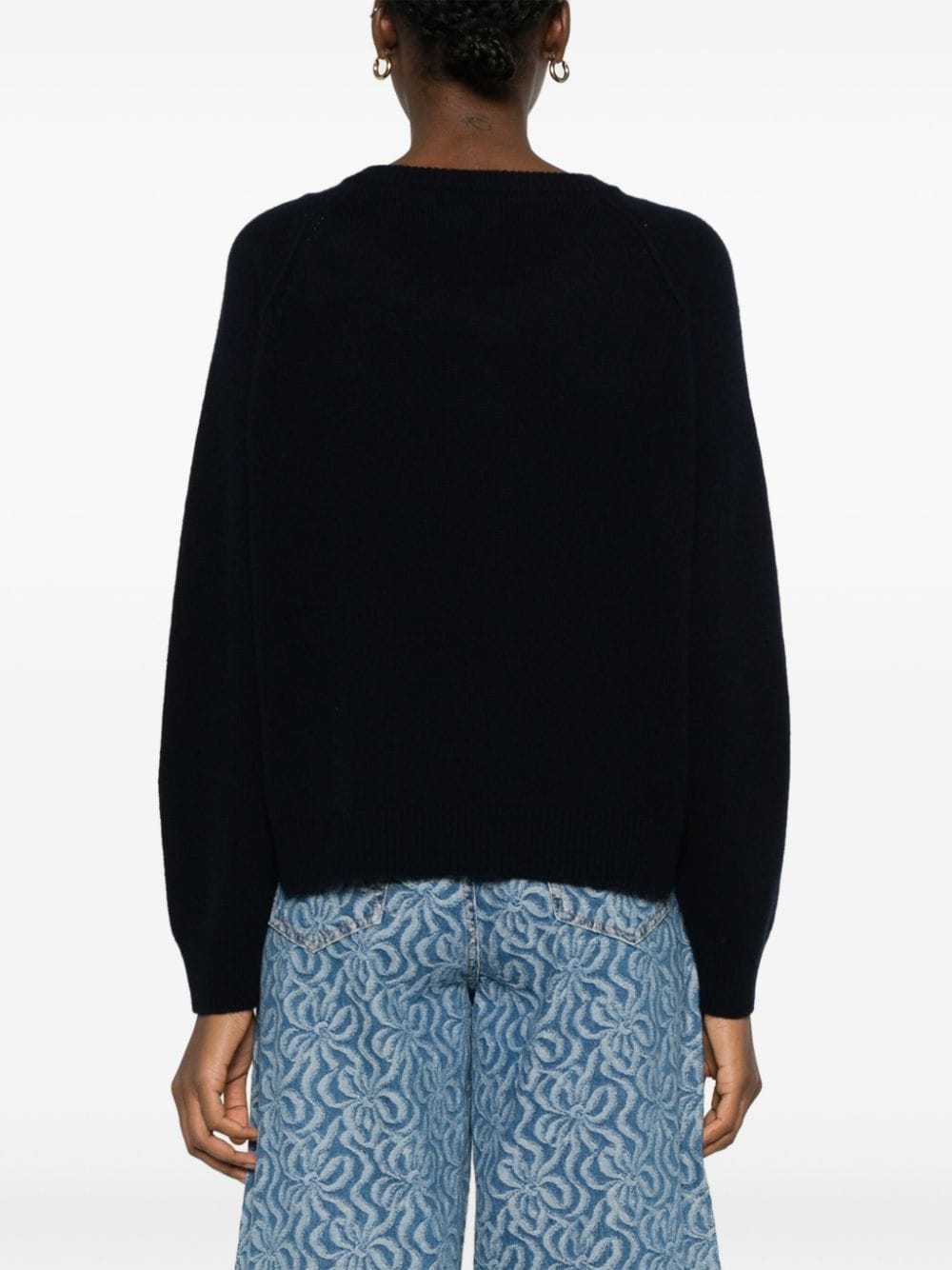 Shop Allude Round-neck Cashmere Jumper In Blue