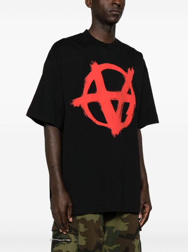 VETEMENTS Reverse Anarchy Cotton T-shirt | Black | FARFETCH