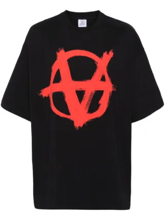 VETEMENTS Reverse Anarchy Cotton T-shirt | Black | FARFETCH VETEMENTS Reverse Anarchy Cotton T-shirt | Black | FARFETCH