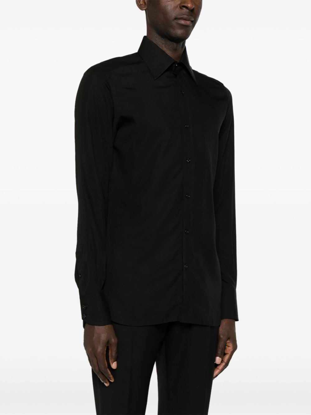 Shop Tom Ford Fluid Lyocell Blend Shirt In Black