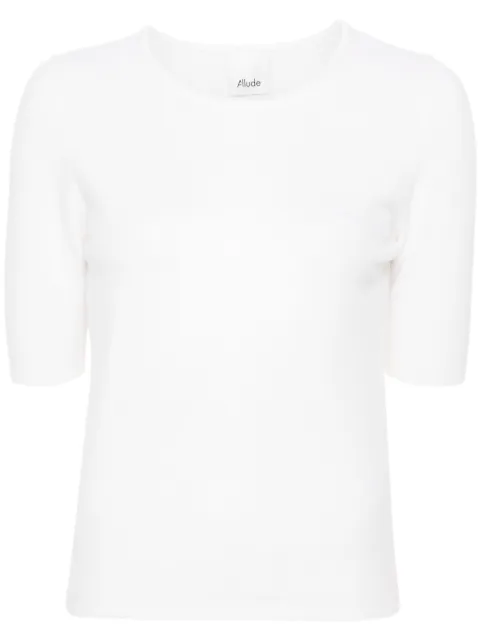 Allude توب منسوج برقبة مستديرة