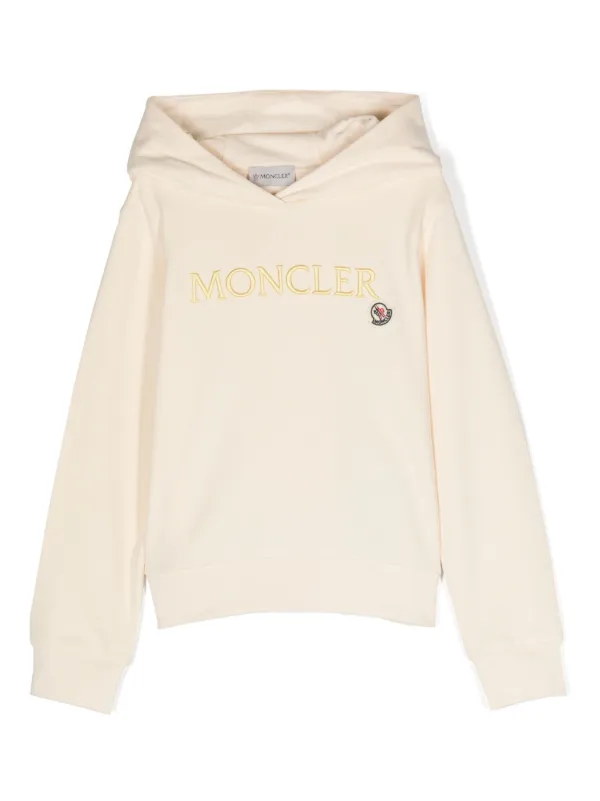 Moncler Enfant Hoodie Med Broderad Logotyp Neutral FARFETCH SE