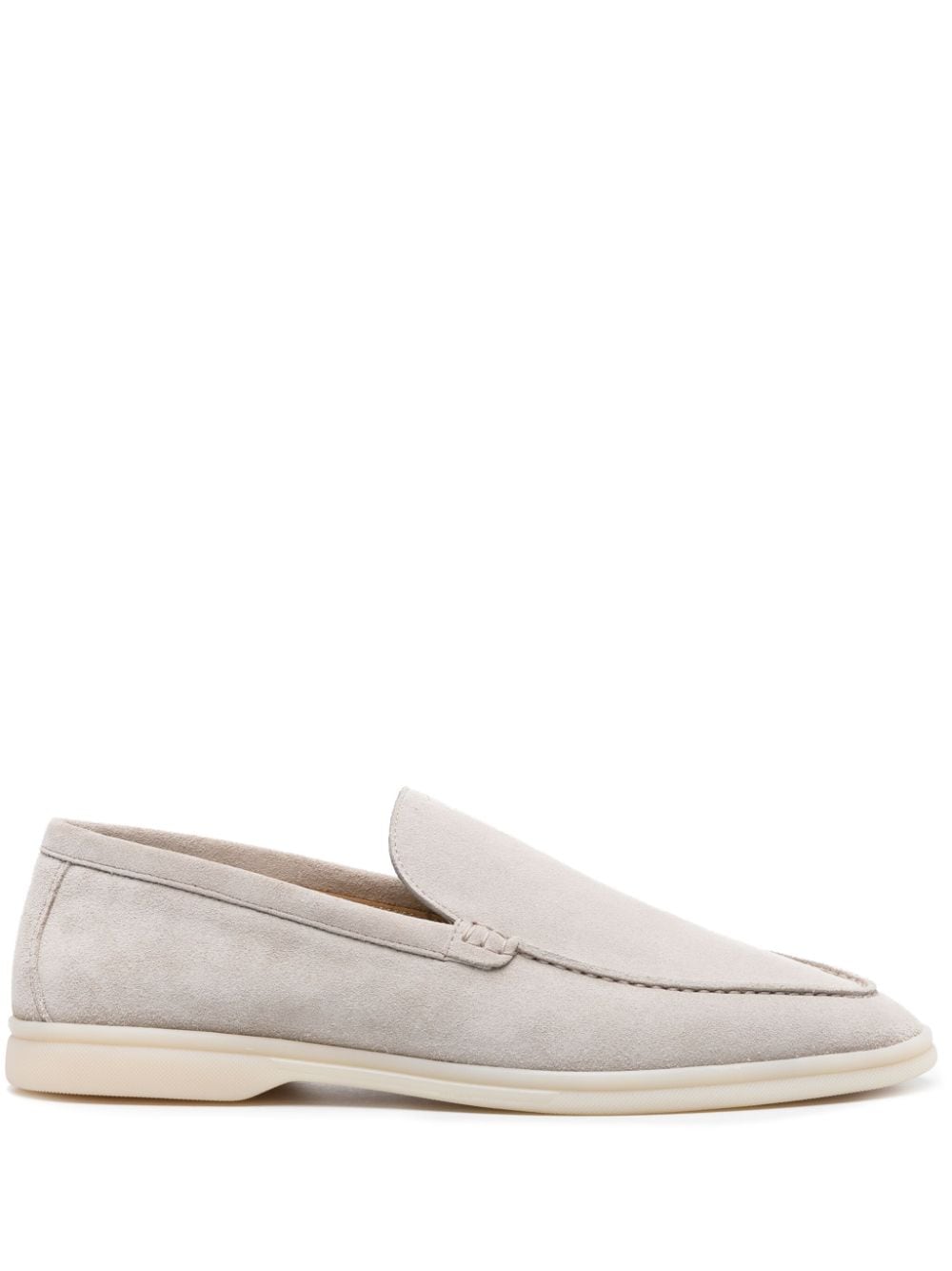 Scarosso Ludovico Suede Loafers In Grey