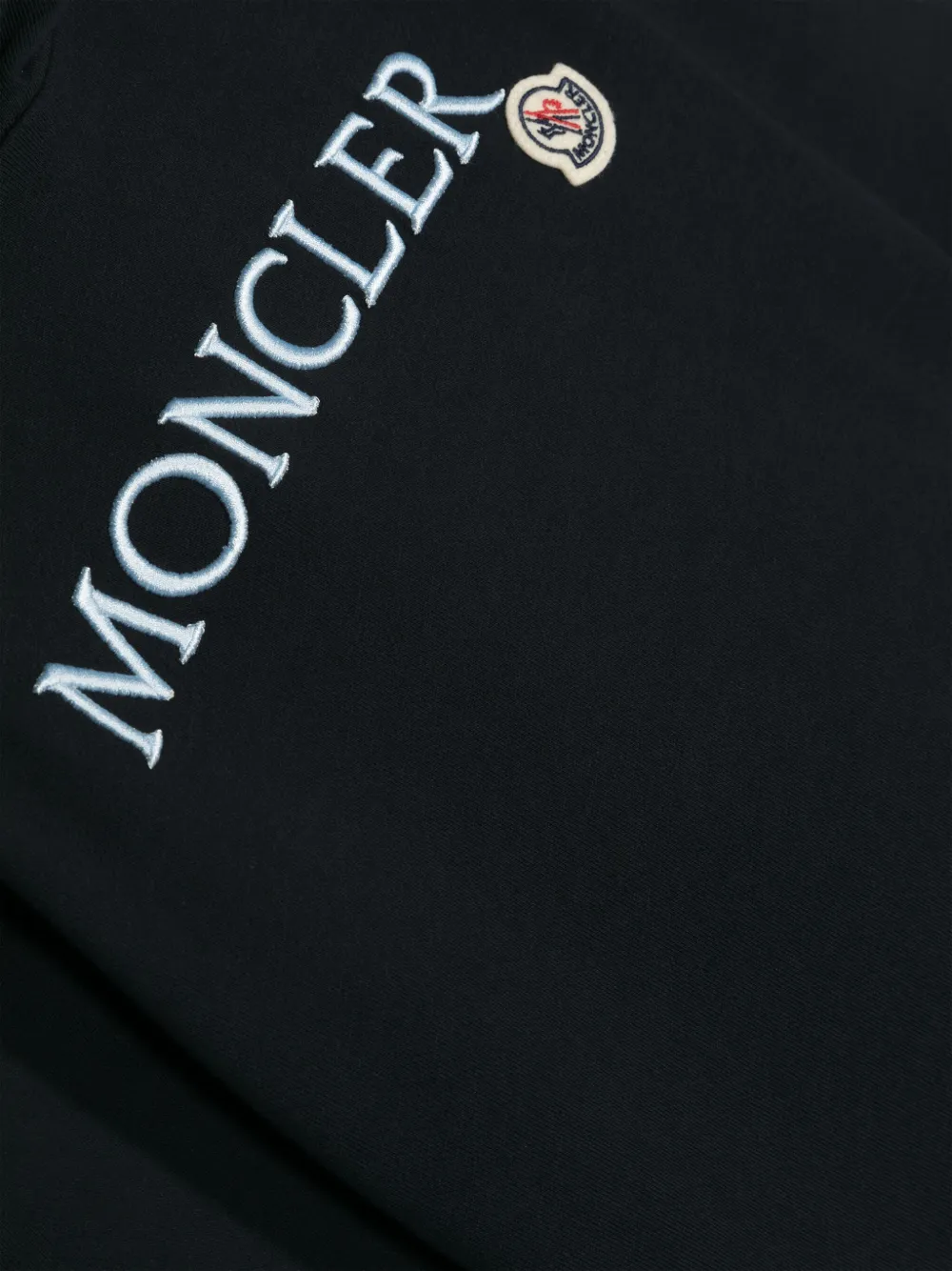 Moncler Enfant Hoodie met geborduurd logo Blauw