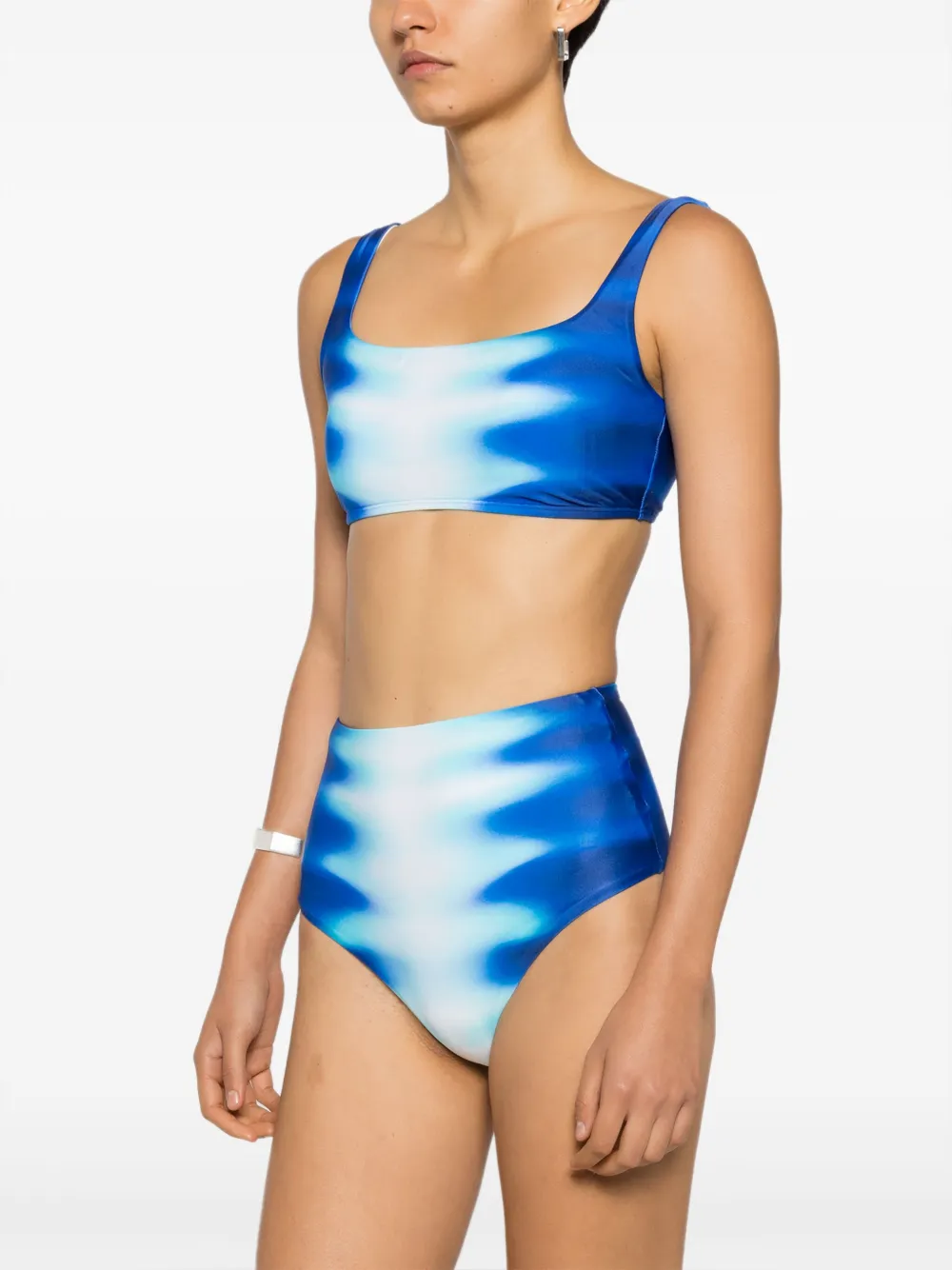 Lenny Niemeyer Abstract-print Bikini Bottoms In Blue