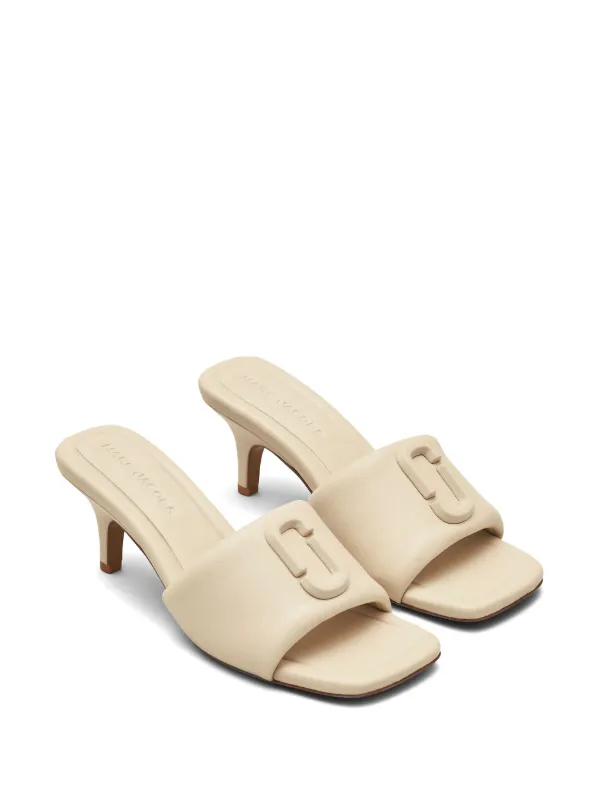 【MARC JACOBS】THE LEATHER SLIDE サンダル ホワイト【mjl07】 Marc Jacobs The Leather J Marc 65mm Sandals | White | FARFETCH