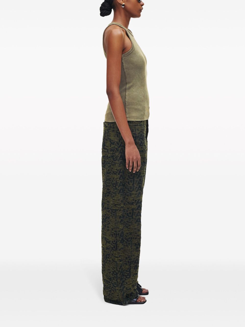 Shop Marc Jacobs Grunge Ribbed Tank Top In Green