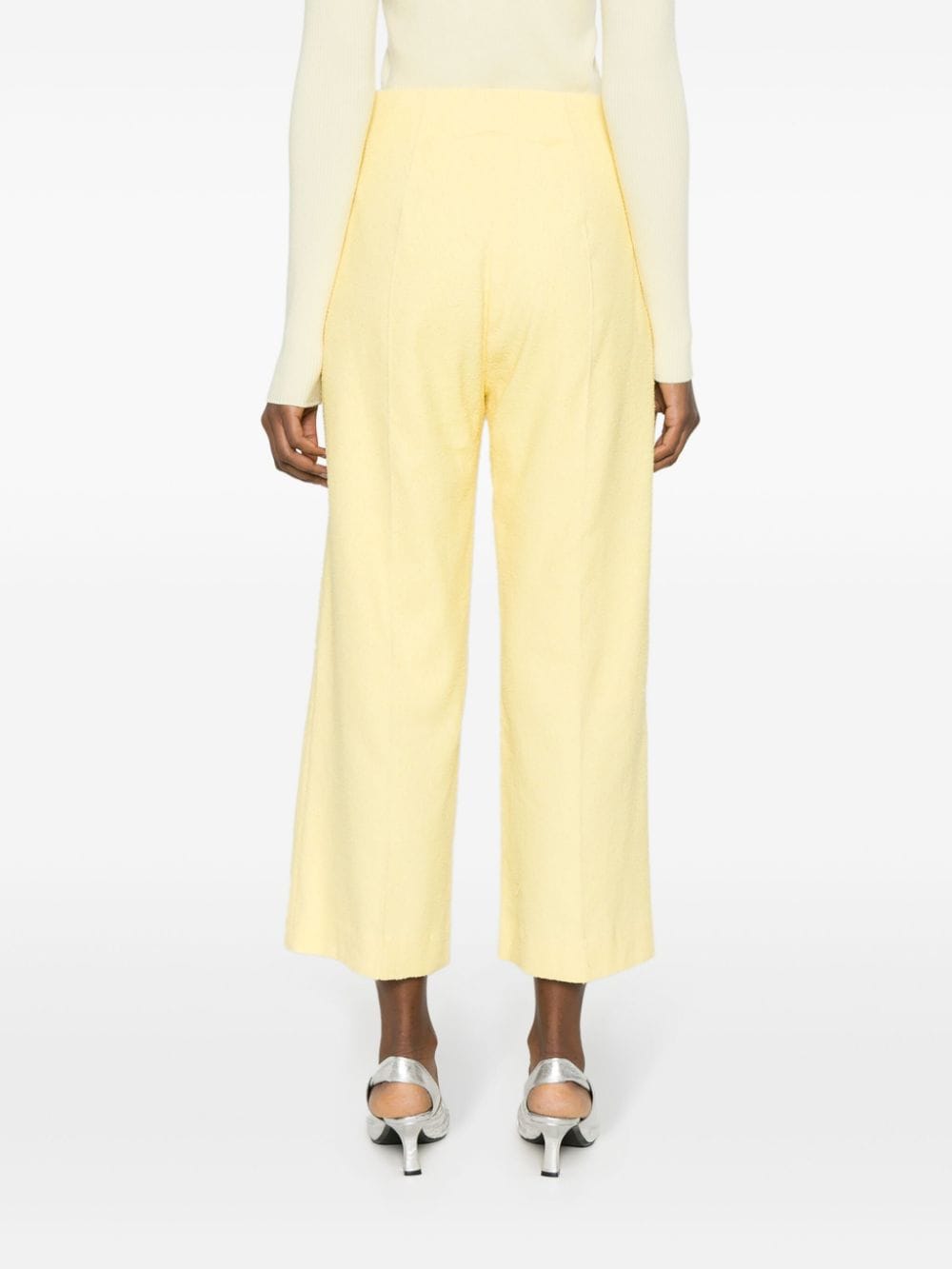 Shop Patou Towelling-finish Straight-leg Trousers In Gelb