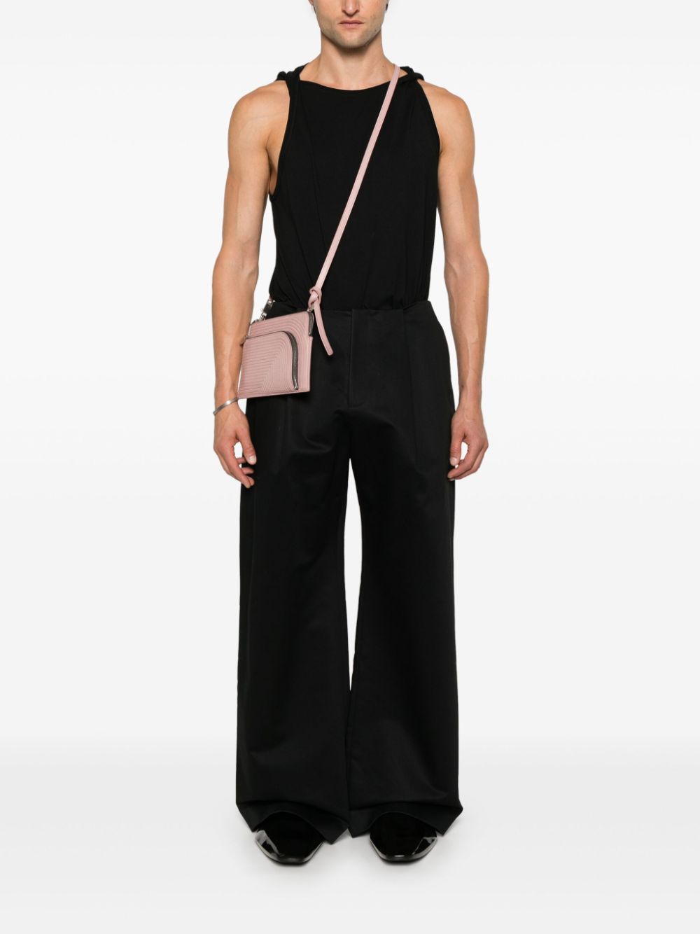 AARON ESH pleat-detail straight-leg trousers - Black