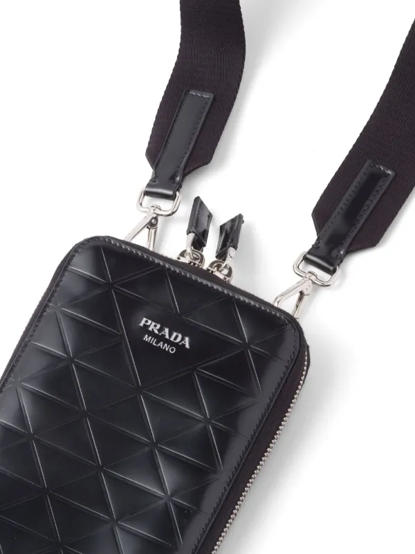 iPhone・スマホケース PRADA Black Nylon Phone Case Black Re-Nylon and Saffiano leather smartphone case | PRADA