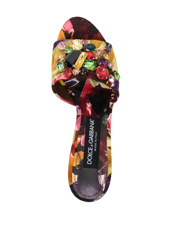 【DOLCE&GABBANA】ビジュー付き ミュールパンプス レザー Dolce & Gabbana ビジューミュール | ブラック | FARFETCH JP