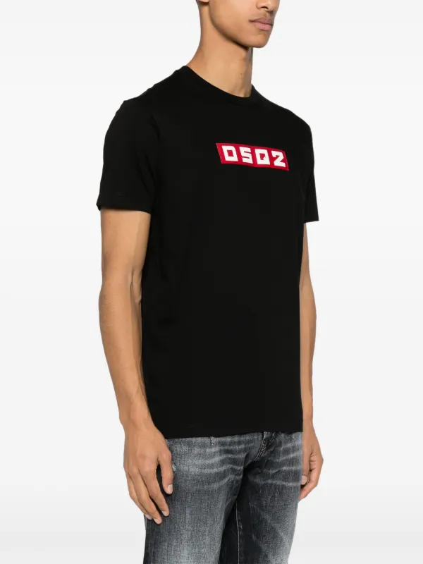 DSQUARED2 logo-appliqqué Cotton T-shirt | Black | FARFETCH