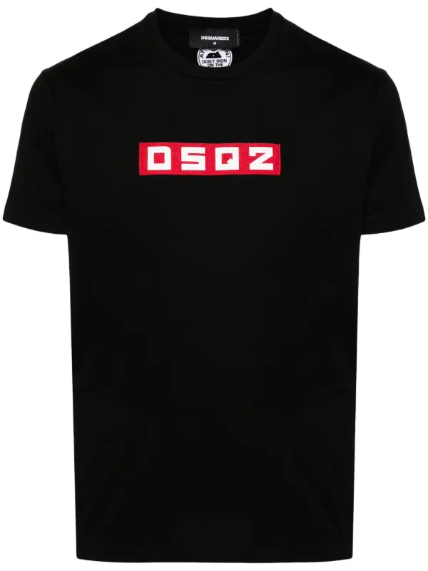 DSQUARED2 logo-appliqqué Cotton T-shirt | Black | FARFETCH