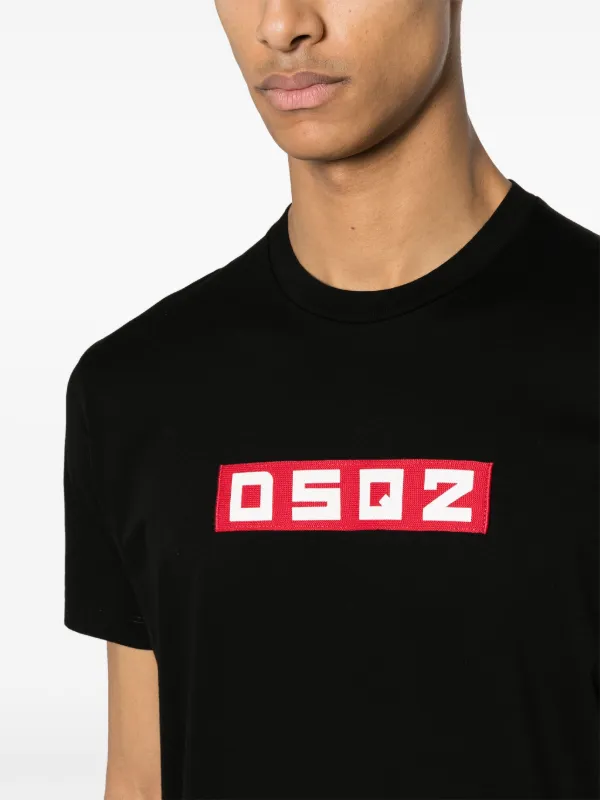 DSQUARED2 logo-appliqqué Cotton T-shirt | Black | FARFETCH