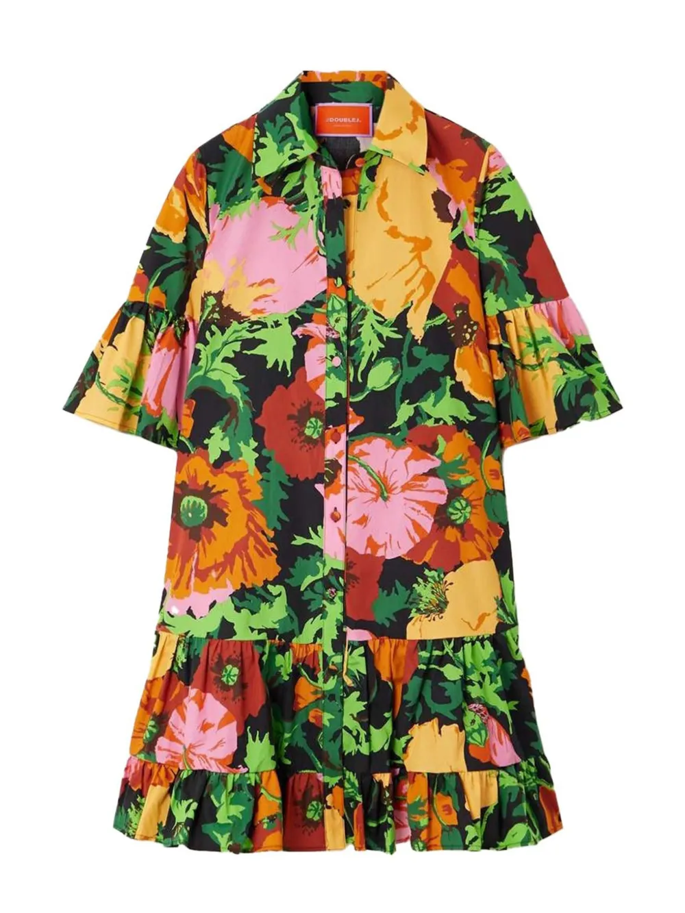 LA DOUBLEJ CHOUX FLORAL-PRINT MINIDRESS