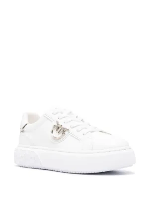 スニーカー PINKO Woman Sneakers White 2 SS0055P074 Z1B PINKO Women's White Sneakers with Love Birds Logo – Pavidas