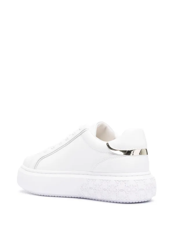 PINKO Love Birds Leather Sneakers | White | FARFETCH JO